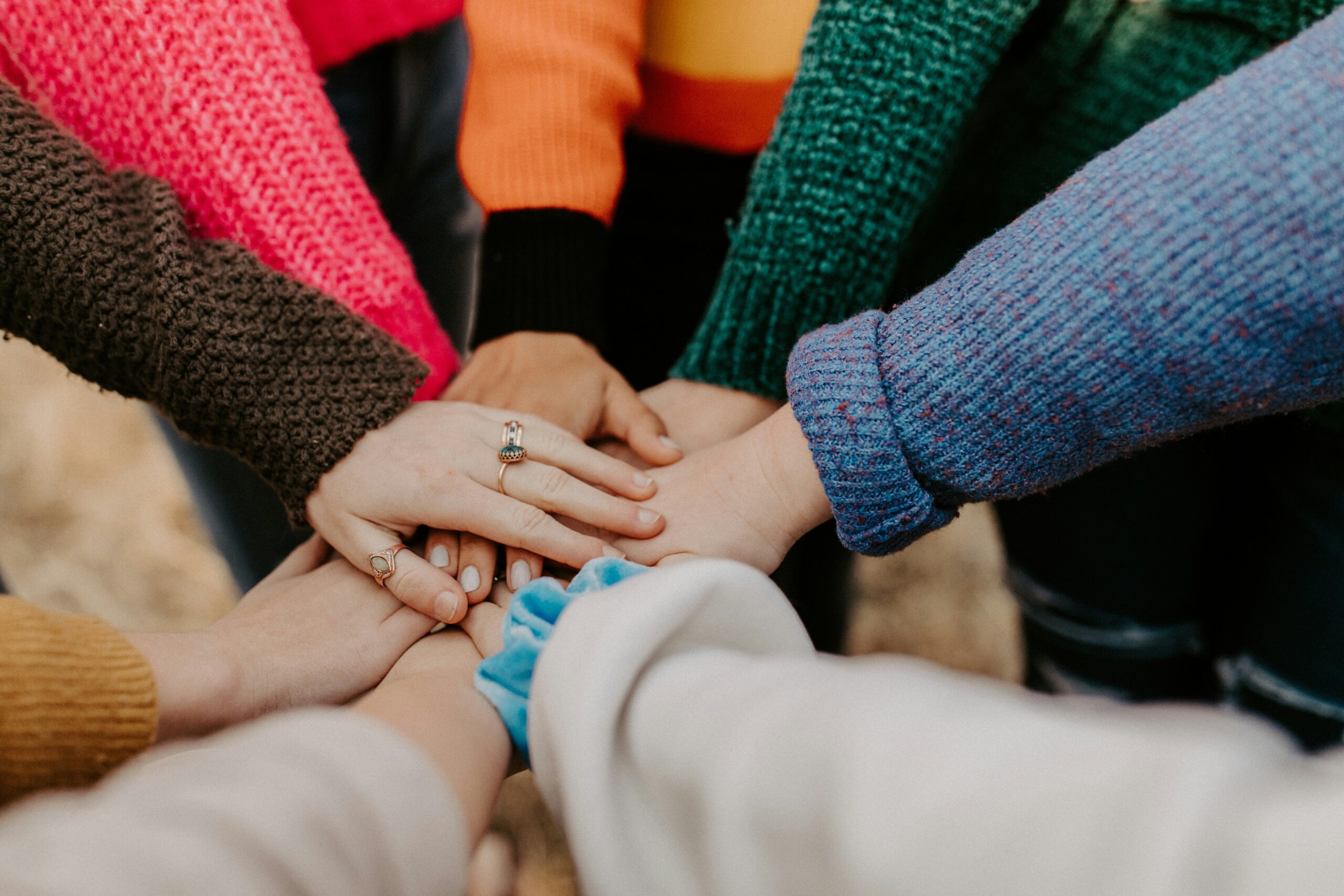 Hands of a group of people