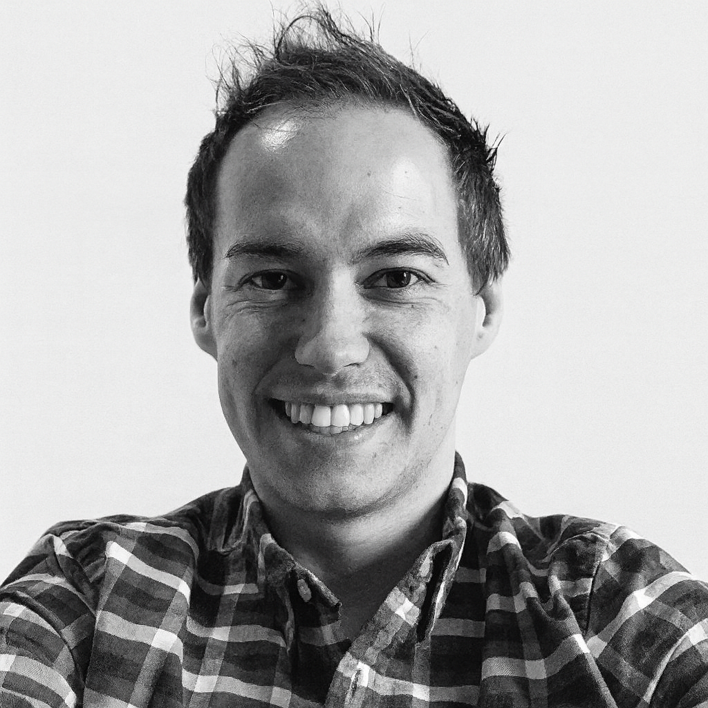 Black and white portrait of Ashley Heinson