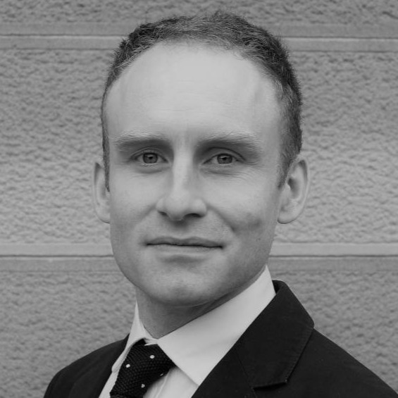 Black and white portrait of Dr Nicholas Fuggle