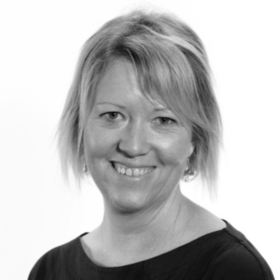 Black and white portrait of Heather Case