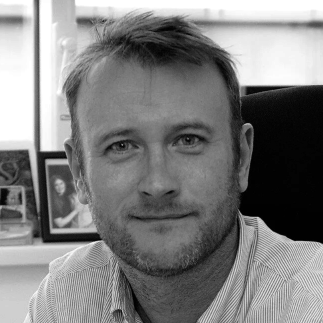 Black and white photo of James Batchelor