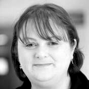 Black and white portrait of Dr Mikayala King